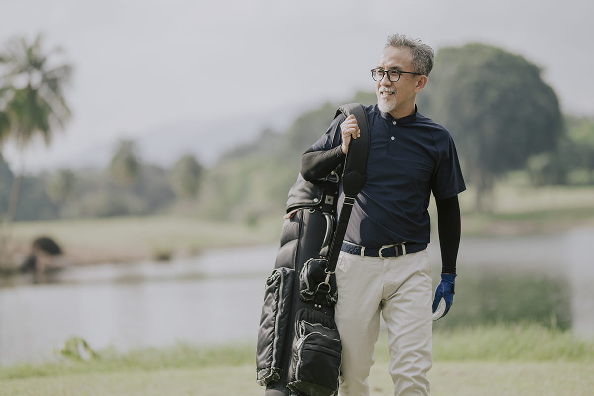Man on golf course. Get personalized care for orthopedic injuries, arthritis and joint conditions at Ascension.