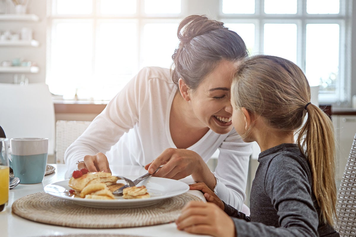 Mom and daughter having breakfast before heading to Ascension Medical Group Seton Women's Health Westlake for an appointment.