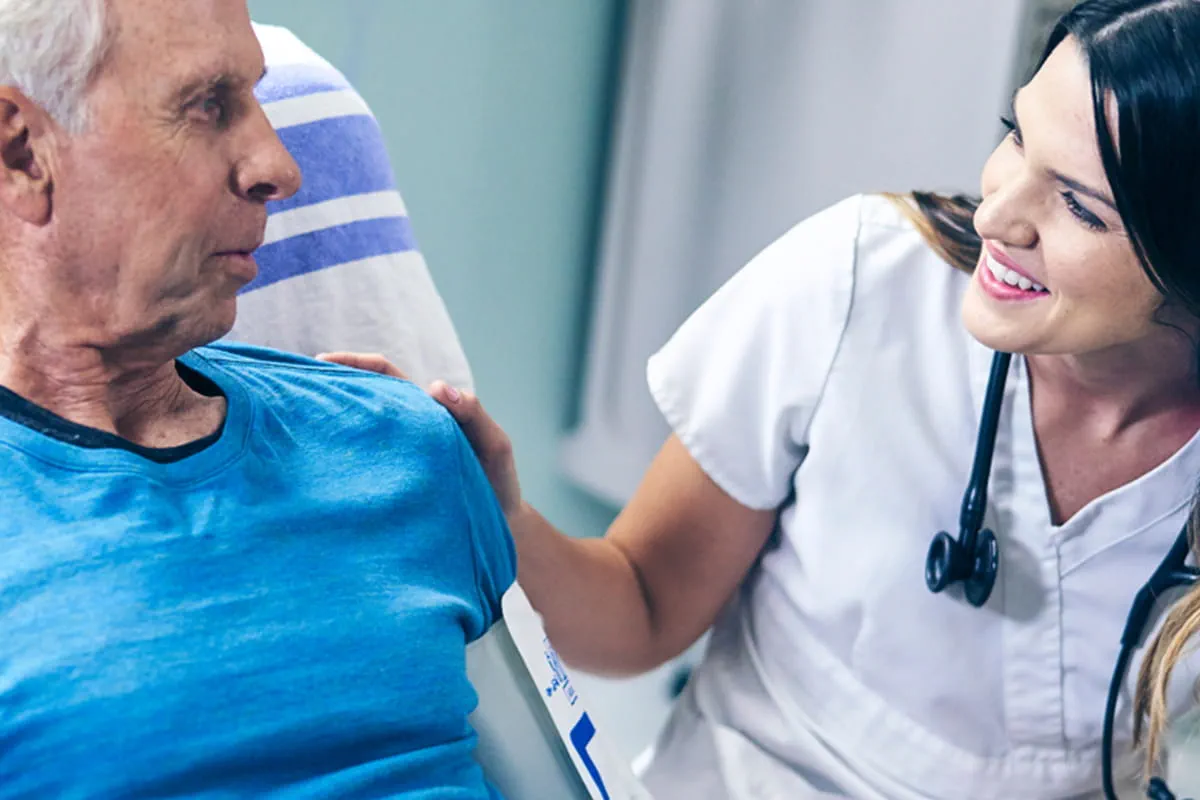 Nurse talking with a patient