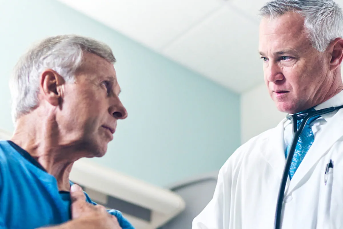 Doctor with patient in the emergency room