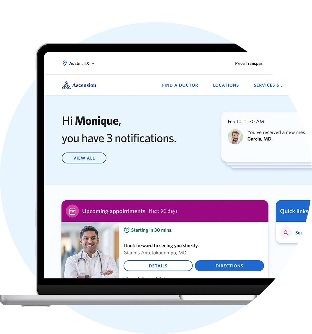 Notifications in ascension one app
