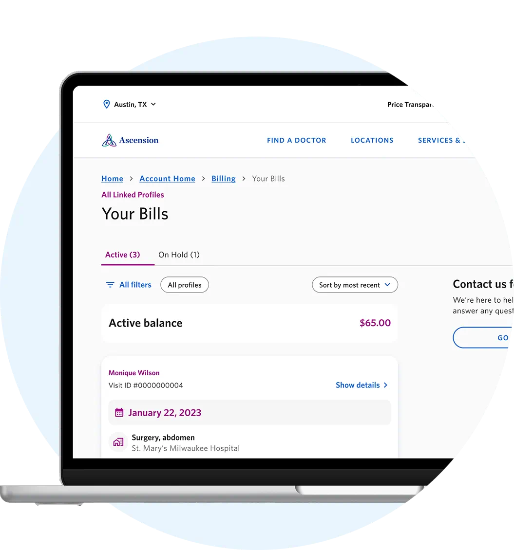 Billing in ascension one app