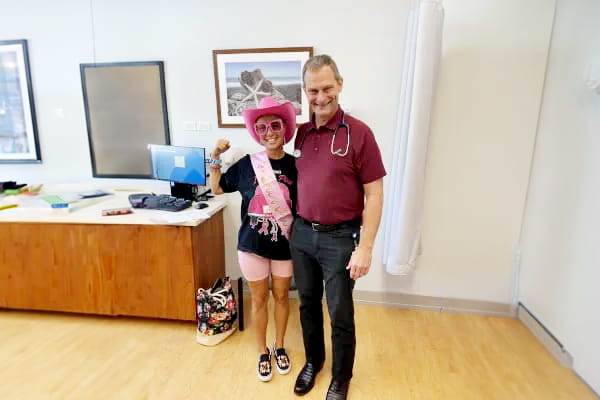 Woman standing next to her oncologist at Ascension Sacred Heart Bay