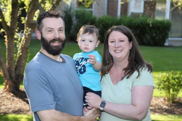 Collin Steenken with wife and son