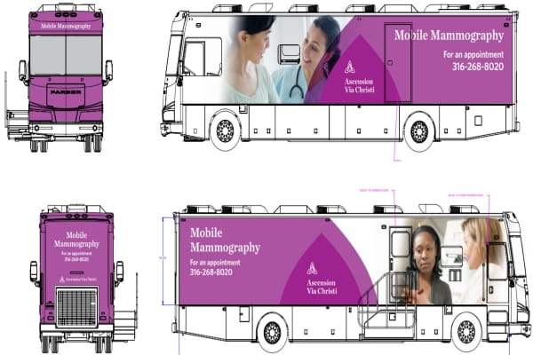 Ascension Via Christi rendering of Mammography bus