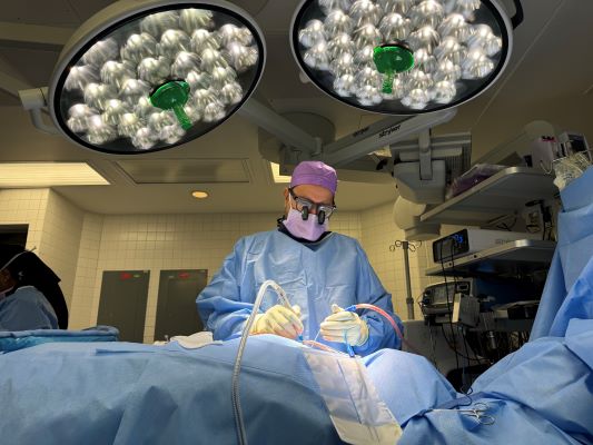 Dr. Aristotelis Filippidis perfoming surgery