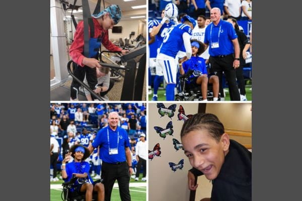 15-year-old Mikal Simmons takes the field with the Indianapolis Colts after a head trauma accident