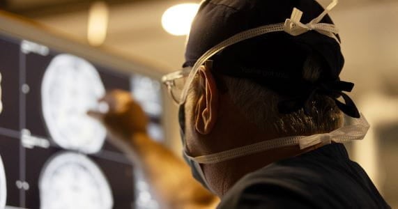 Abram looking at brain