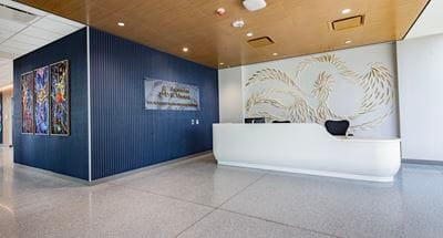 Front desk at the the Lucas Family Brain and Spine Hospital