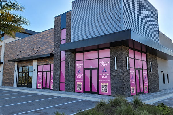 Exterior of the upcoming Ascension St. Vincent’s Primary Care clinic in Aberdeen, Florida.