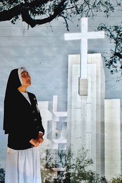 A portrait of a Catholic nun at Ascension St. Vincent’s taken by Tommy Mouro. 