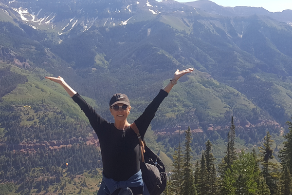 Nelle hiking in Telluride, CO