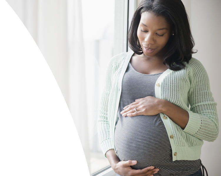 Pregnant woman receiving maternity care at Ascension Seton in Austin, Texas.