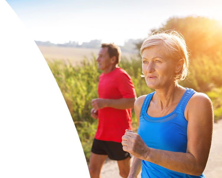 Husband and wife walking outdoors
