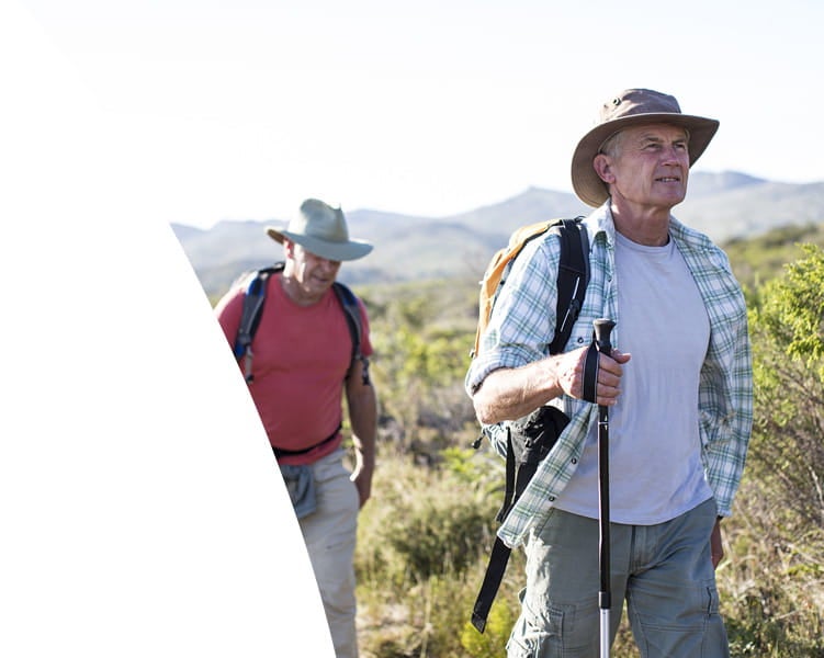 Two men hiking