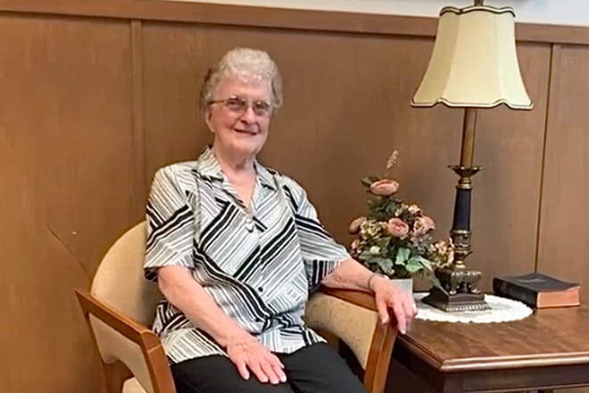 Sister Catherine Shippen. ASC, underwent transcatheter aortic valve replacement, or TAVR, in 2019 as part of a clinical research trial of a new valve.