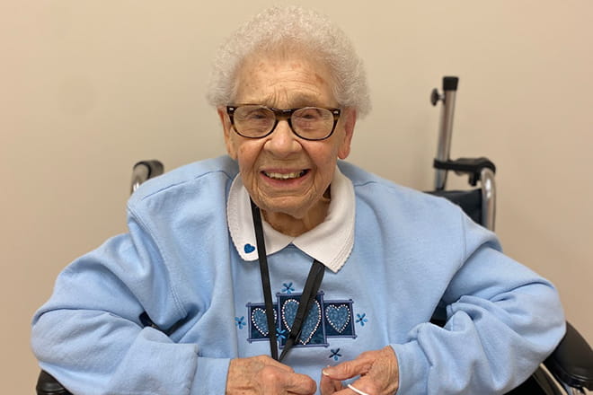 Irene celebrates her 101st birthday following her TAVR procedure. 