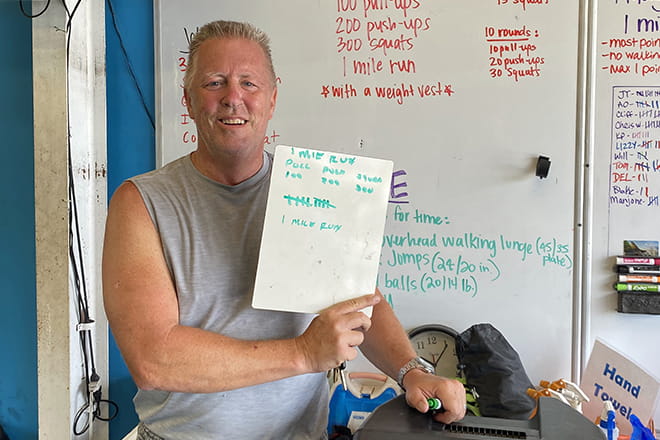 Stroke survivor Peter Simonson is back to working out at CrossFit Orange Beach