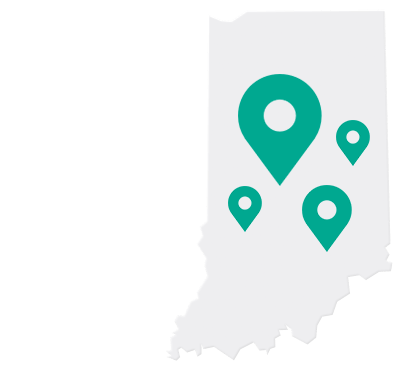 outline of state of Indiana