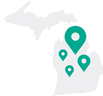 outline of state of Michigan
