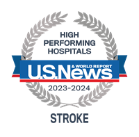 US News High Performing Hospital Stroke Care Badge