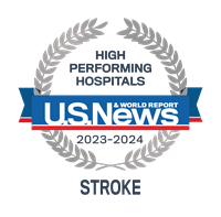 US News High Performing Hospital Stroke Care Badge