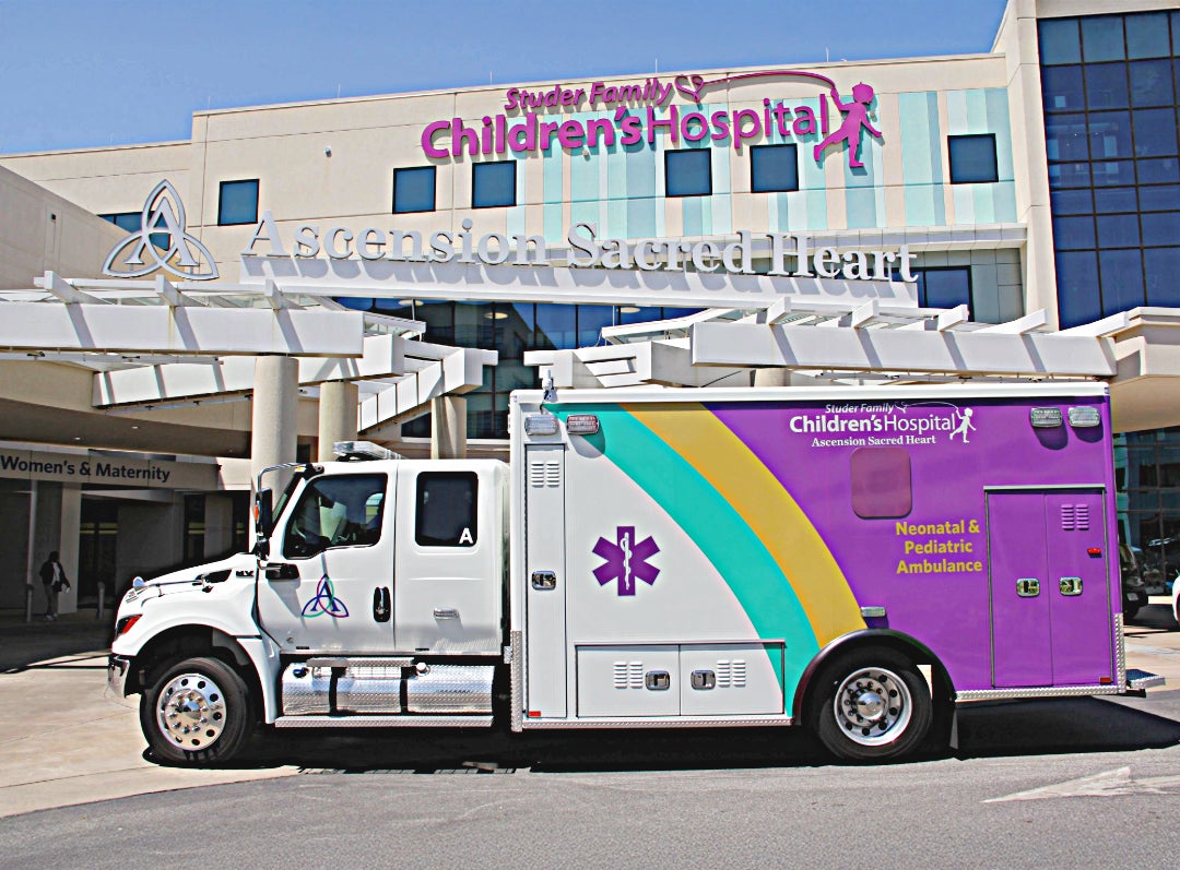 Studer Family Children's Hospital neonatal pediatric transport vehicle
