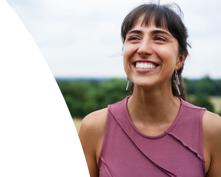 Woman walking outdoors