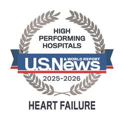 US News and World Report 2025-26 Heart Failure award badge