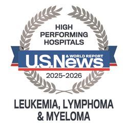 US News and World Report 2025-26 Leukemia, Lymphoma, a Myeloma 2025-2026 award badge