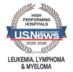 US News and World Report 2025-26 Leukemia, Lymphoma, a Myeloma 2025-2026 award badge