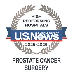 US News and World Report 2025-26 Prostate Cancer award badge