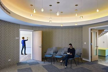 Group room at the Center for Addiction Medicine located in the Ascension Illinois - Foglia Family Foundation Residential Treatment Center