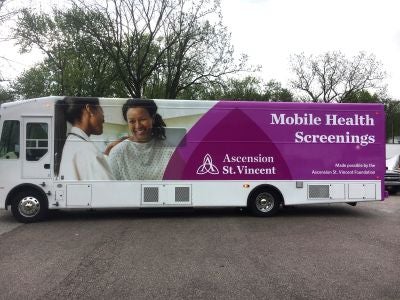 mobile mammogram vehicle.