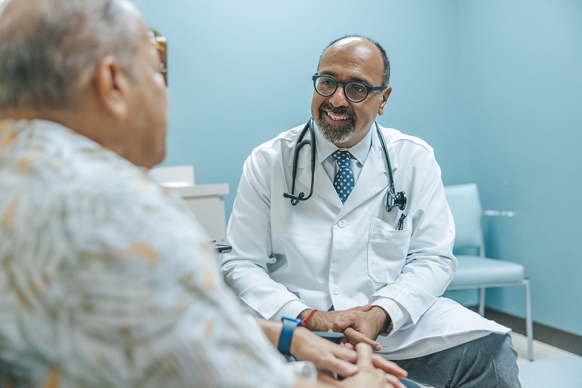 Cardiology doctor talking with a patient