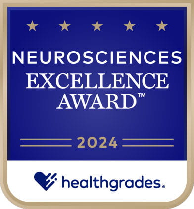 Neurosciences excellence award healthgrades badge