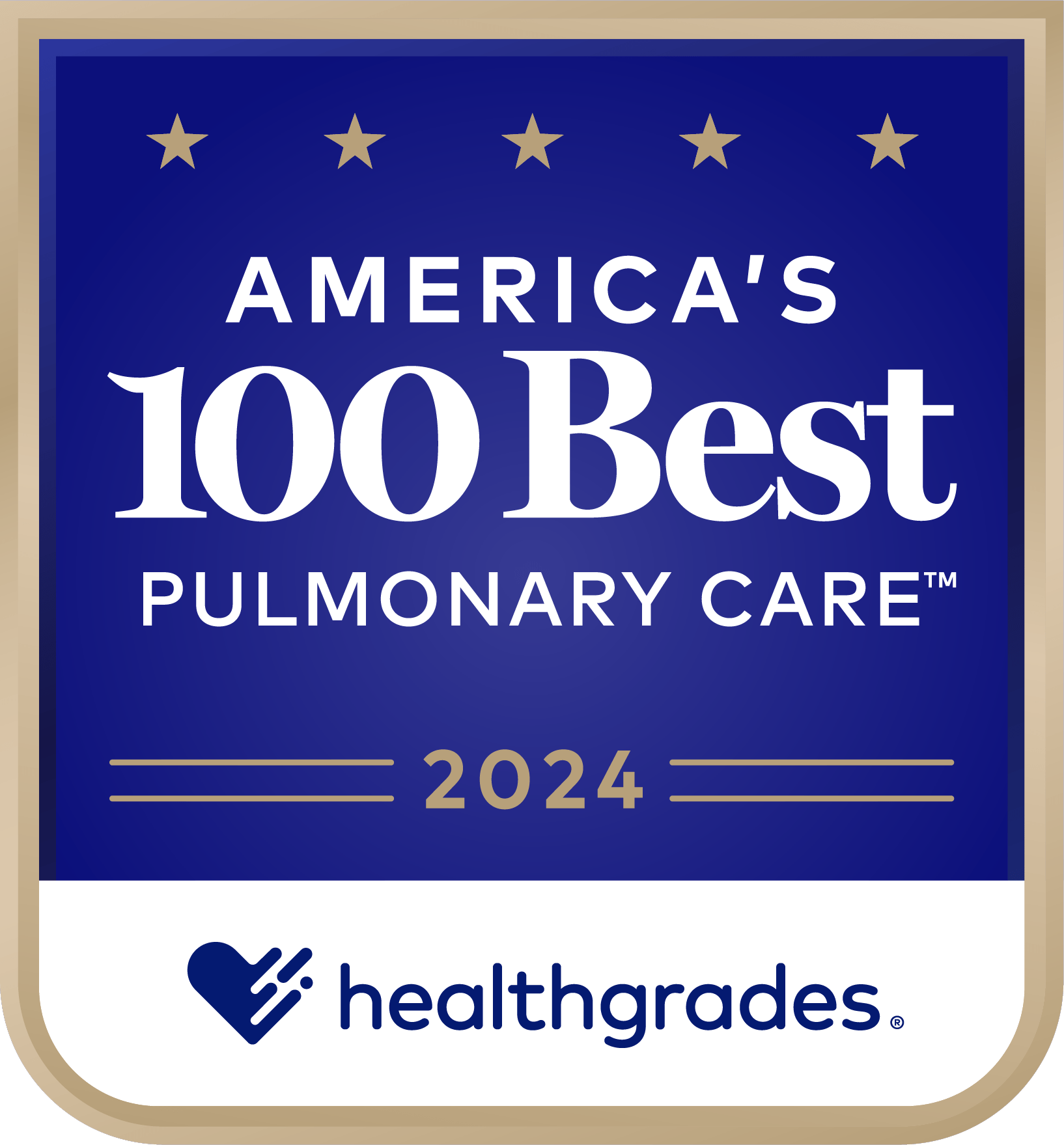 Healthgrades America's 100 Best Pulmonary Care sites badge