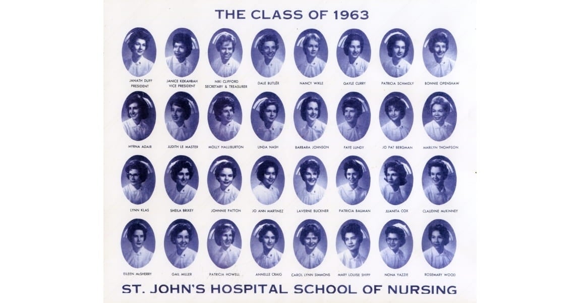St. John’s School of Nursing graduating class of 1963 yearbook