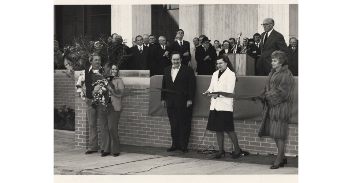 Tower ribbon cutting in 1976