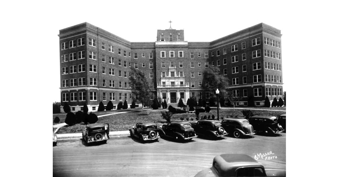 St. John Hospital front, 1930