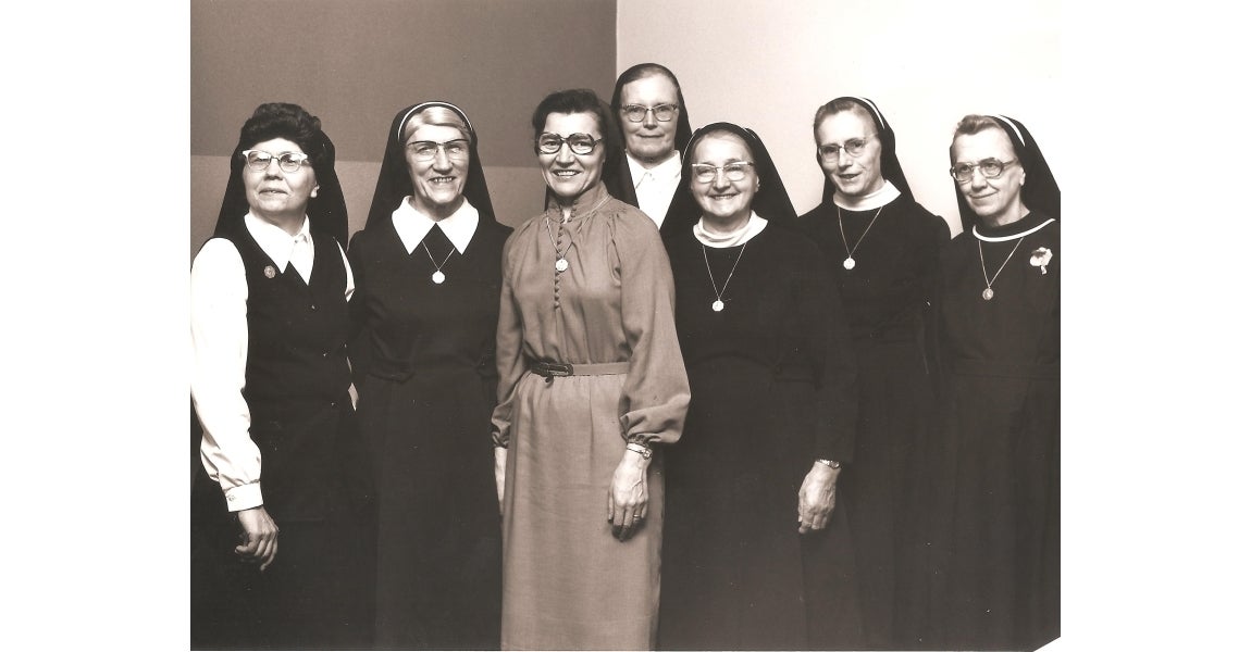 Sister's of the Sorrowful Mother at the St. John employee award banquet, 5/12/1980