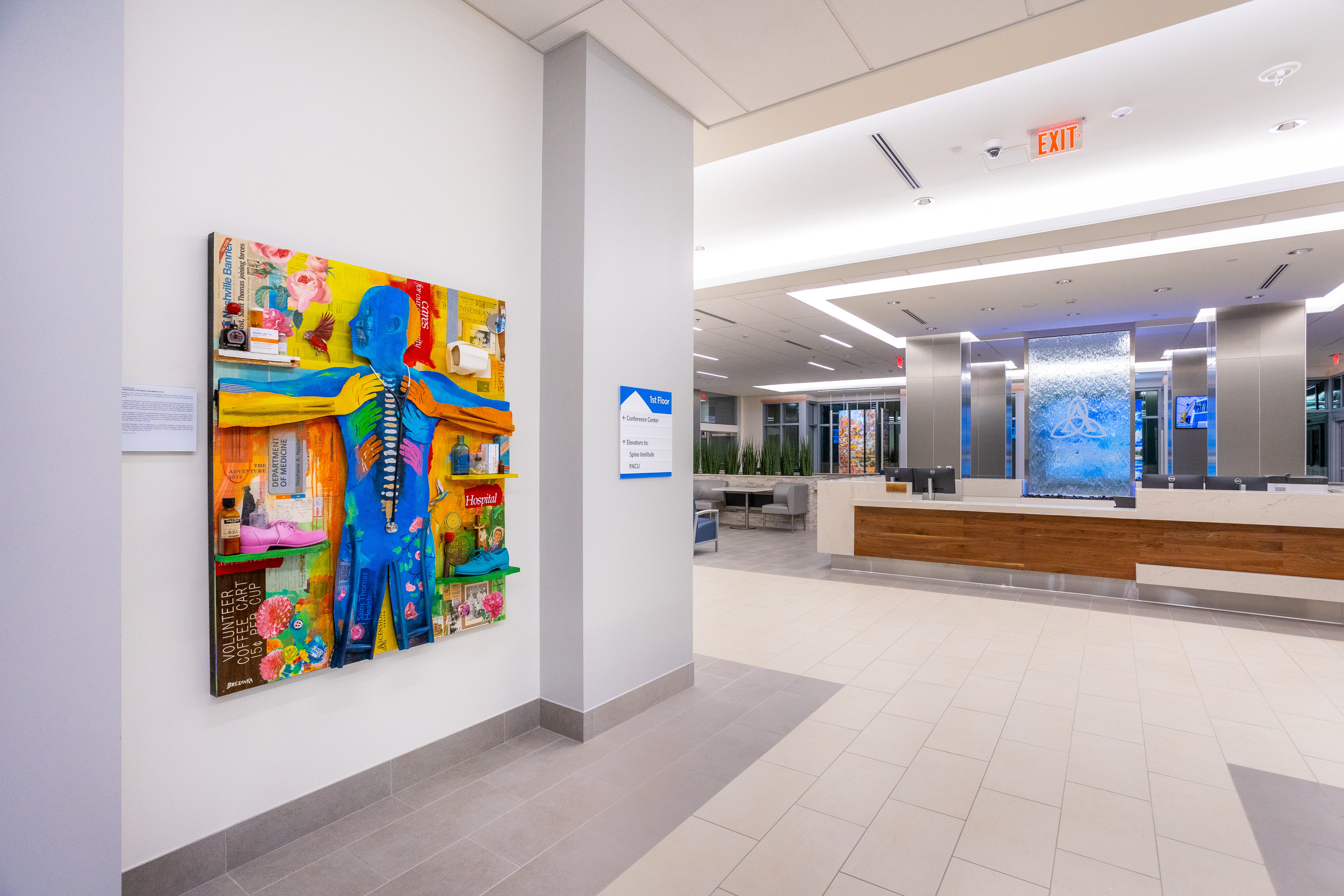 New artwork is featured on the wall at Ascension Saint Thomas Midtown