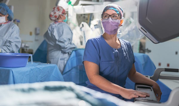 A doctor in the operating room