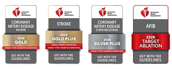 American Heart Association 2026 Get With The Guidelines achievement awards.