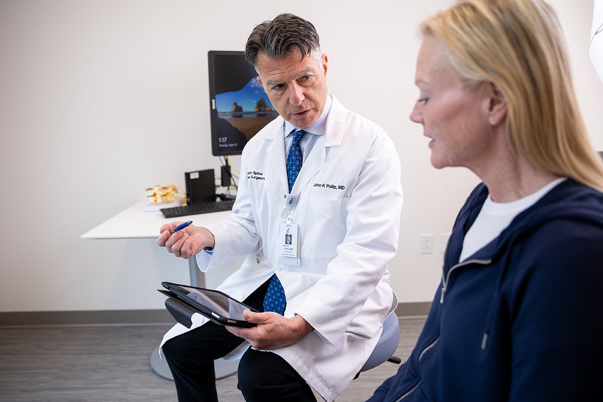 Patient receiving personalized care instructions.