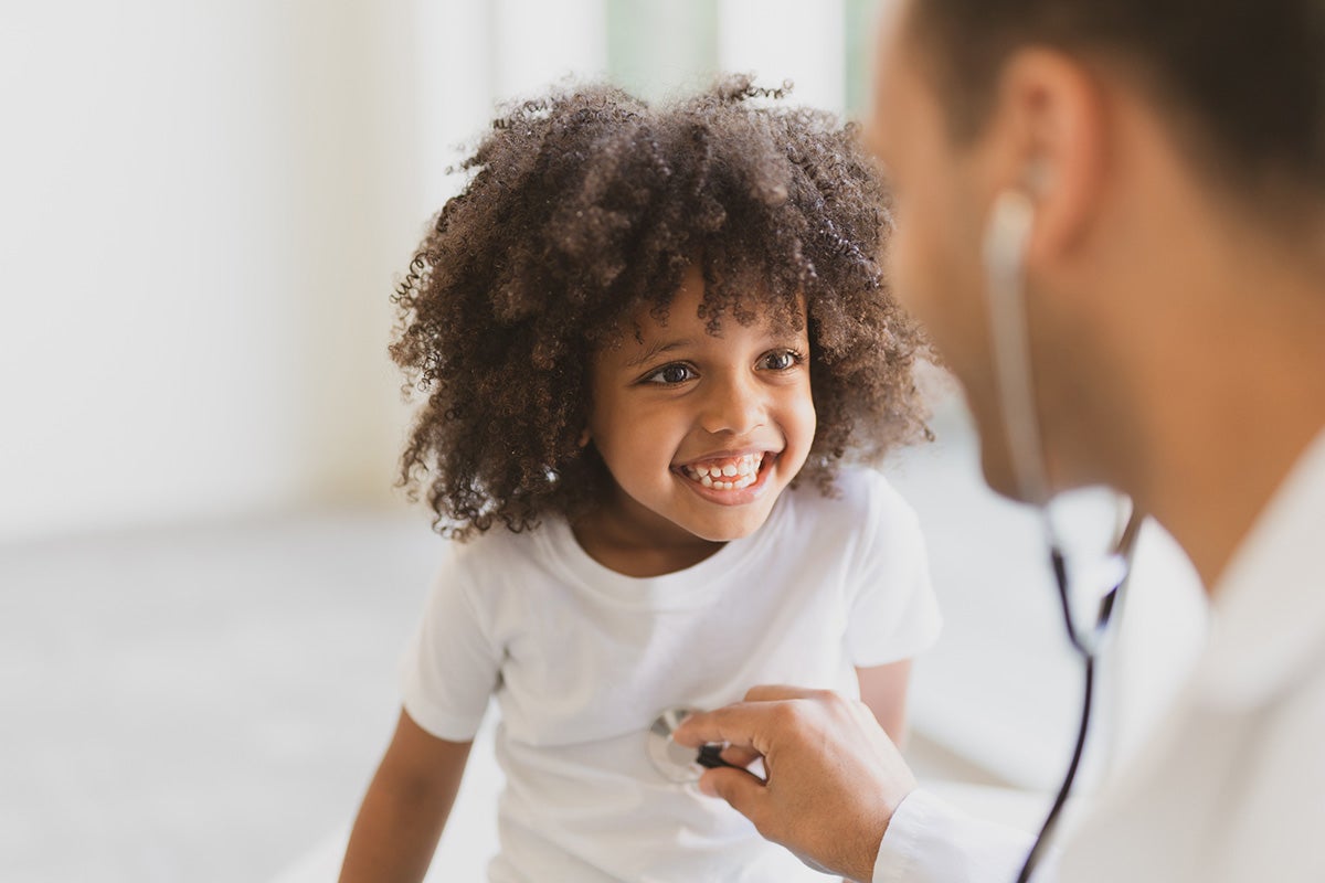 Pediatric patient getting care from a pediatric doctor at Studer Family Children’s Hospital at Ascension Sacred Heart located in Pensacola, Florida.