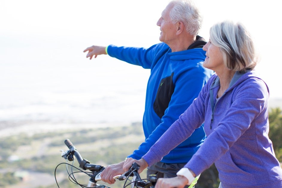 older couple bike riding
