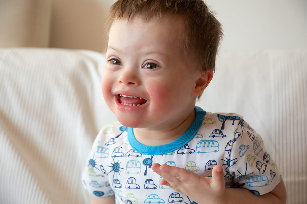 Young boy with down syndrome.