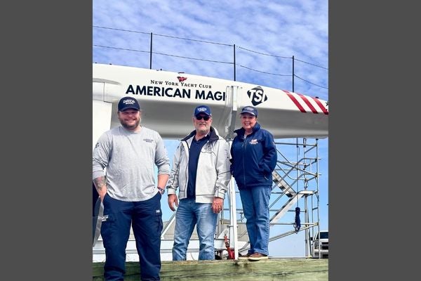 Ascension Sacred Heart ER Nurses Johnathon Noski, Dwight Gobeli, Be Gobeli are providing medical care to a world-class sailing team.