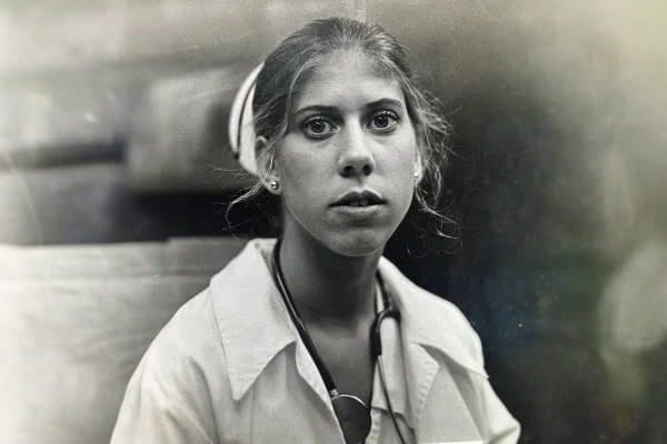 Erickson in the ICU in 1977 as a new RN.